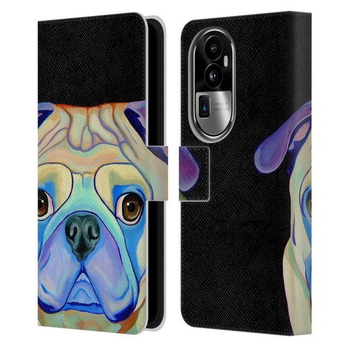Jody Wright Dog And Cat Collection Pug Leather Book Wallet Case Cover For OPPO Reno10 Pro+