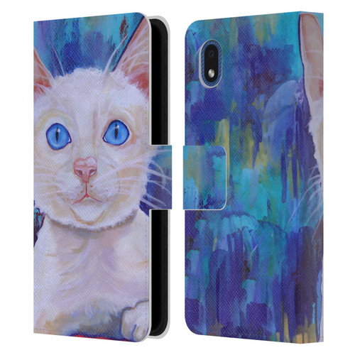 Jody Wright Dog And Cat Collection Pretty Blue Eyes Leather Book Wallet Case Cover For Samsung Galaxy A01 Core (2020)