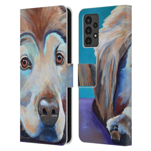 Jody Wright Dog And Cat Collection A Little Rest & Relaxation Leather Book Wallet Case Cover For Samsung Galaxy A13 (2022)