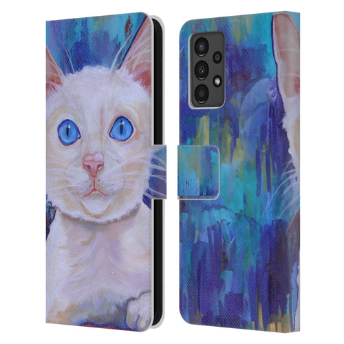 Jody Wright Dog And Cat Collection Pretty Blue Eyes Leather Book Wallet Case Cover For Samsung Galaxy A13 (2022)