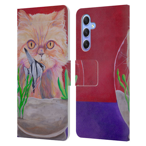 Jody Wright Dog And Cat Collection Infinite Possibilities Leather Book Wallet Case Cover For Samsung Galaxy A34 5G