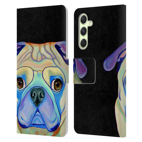Jody Wright Dog And Cat Collection Pug Leather Book Wallet Case Cover For Samsung Galaxy A54 5G