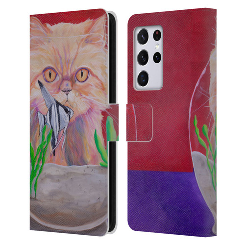 Jody Wright Dog And Cat Collection Infinite Possibilities Leather Book Wallet Case Cover For Samsung Galaxy S21 Ultra 5G