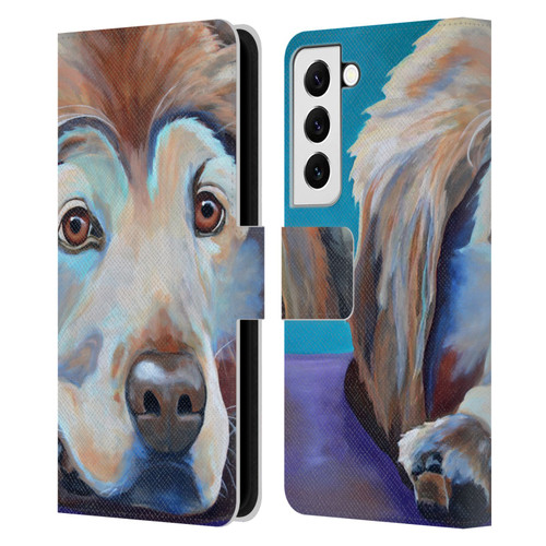 Jody Wright Dog And Cat Collection A Little Rest & Relaxation Leather Book Wallet Case Cover For Samsung Galaxy S22 5G
