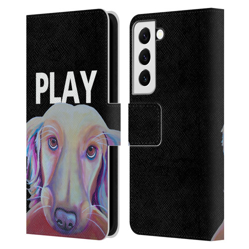 Jody Wright Dog And Cat Collection Playful Leather Book Wallet Case Cover For Samsung Galaxy S22 5G
