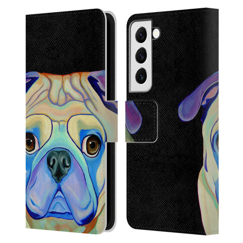 Jody Wright Dog And Cat Collection Pug Leather Book Wallet Case Cover For Samsung Galaxy S22 5G