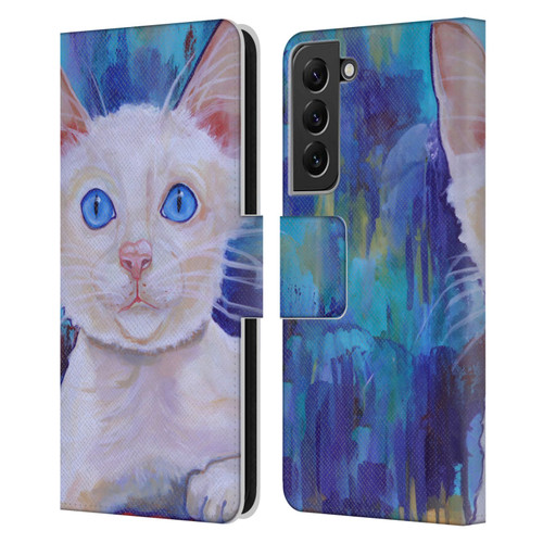 Jody Wright Dog And Cat Collection Pretty Blue Eyes Leather Book Wallet Case Cover For Samsung Galaxy S22+ 5G