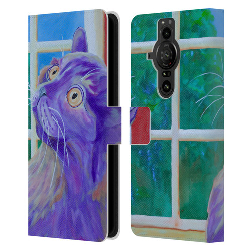 Jody Wright Dog And Cat Collection Just Outside The Window Leather Book Wallet Case Cover For Sony Xperia Pro-I
