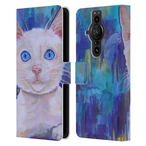 Jody Wright Dog And Cat Collection Pretty Blue Eyes Leather Book Wallet Case Cover For Sony Xperia Pro-I