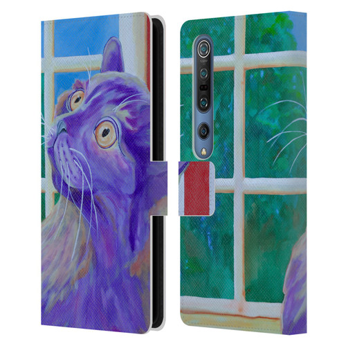 Jody Wright Dog And Cat Collection Just Outside The Window Leather Book Wallet Case Cover For Xiaomi Mi 10 5G / Mi 10 Pro 5G