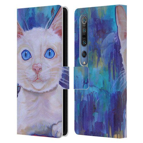 Jody Wright Dog And Cat Collection Pretty Blue Eyes Leather Book Wallet Case Cover For Xiaomi Mi 10 5G / Mi 10 Pro 5G