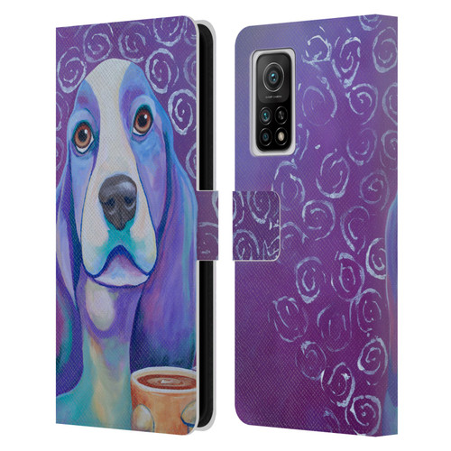 Jody Wright Dog And Cat Collection Caffeine Is Mandatory Leather Book Wallet Case Cover For Xiaomi Mi 10T 5G