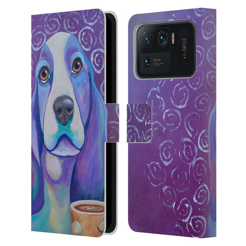 Jody Wright Dog And Cat Collection Caffeine Is Mandatory Leather Book Wallet Case Cover For Xiaomi Mi 11 Ultra