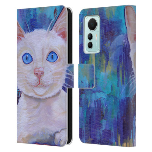 Jody Wright Dog And Cat Collection Pretty Blue Eyes Leather Book Wallet Case Cover For Xiaomi 12 Lite