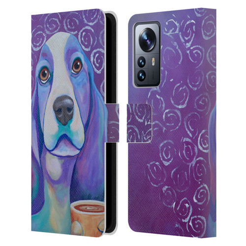 Jody Wright Dog And Cat Collection Caffeine Is Mandatory Leather Book Wallet Case Cover For Xiaomi 12 Pro