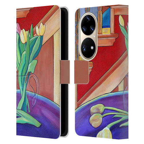 Jody Wright Life Around Us Spring Tulips Leather Book Wallet Case Cover For Huawei P50 Pro