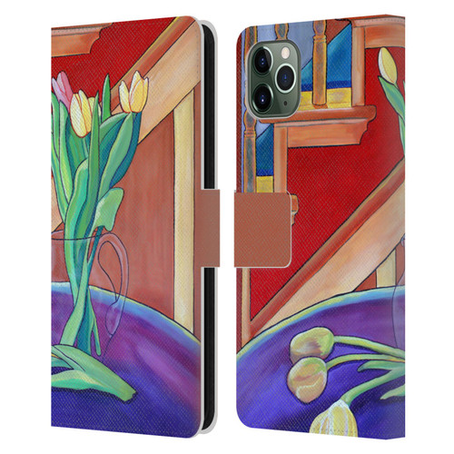 Jody Wright Life Around Us Spring Tulips Leather Book Wallet Case Cover For Apple iPhone 11 Pro Max