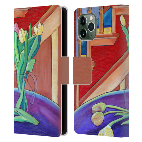 Jody Wright Life Around Us Spring Tulips Leather Book Wallet Case Cover For Apple iPhone 11 Pro