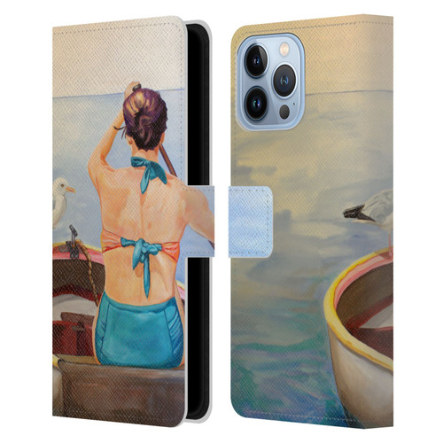 Jody Wright Life Around Us The Woman And Seagul Leather Book Wallet Case Cover For Apple iPhone 13 Pro Max