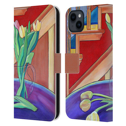 Jody Wright Life Around Us Spring Tulips Leather Book Wallet Case Cover For Apple iPhone 15 Plus