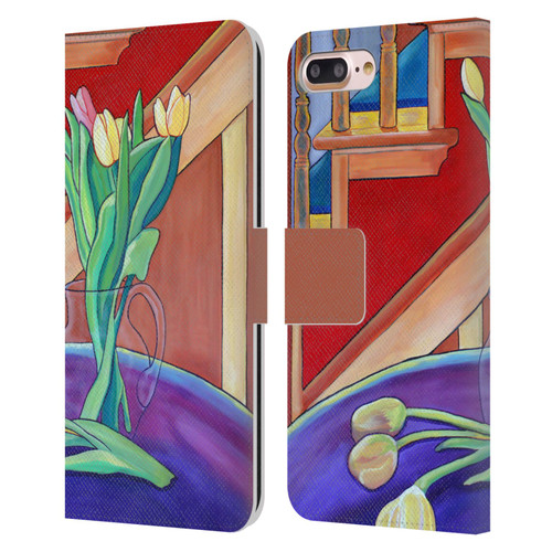 Jody Wright Life Around Us Spring Tulips Leather Book Wallet Case Cover For Apple iPhone 7 Plus / iPhone 8 Plus