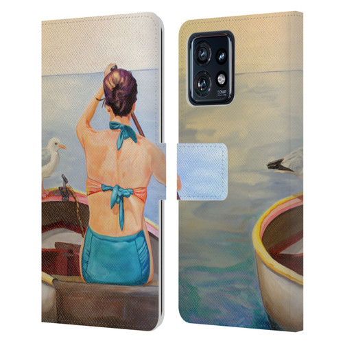 Jody Wright Life Around Us The Woman And Seagul Leather Book Wallet Case Cover For Motorola Moto Edge 40 Pro