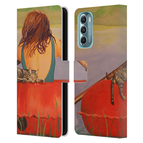 Jody Wright Life Around Us The Woman And Cat Nap Leather Book Wallet Case Cover For Motorola Moto G Stylus 5G (2022)