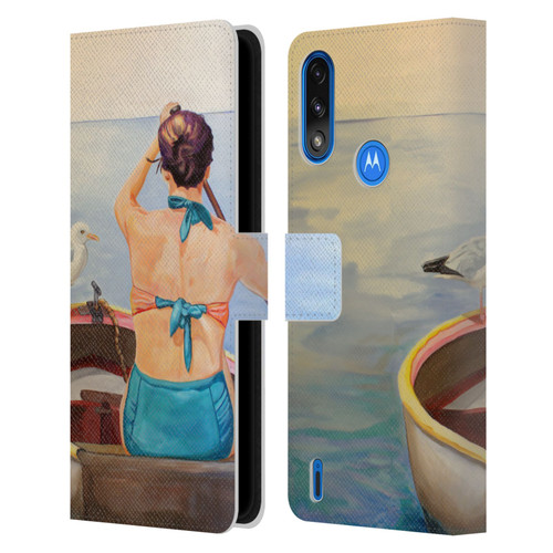 Jody Wright Life Around Us The Woman And Seagul Leather Book Wallet Case Cover For Motorola Moto E7 Power / Moto E7i Power
