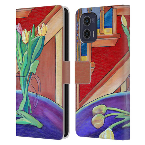 Jody Wright Life Around Us Spring Tulips Leather Book Wallet Case Cover For Motorola Moto G73 5G