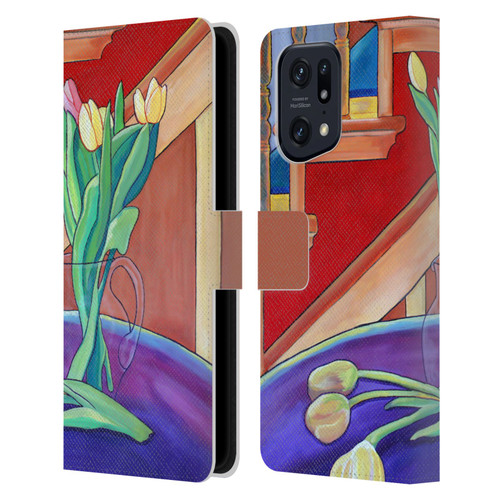 Jody Wright Life Around Us Spring Tulips Leather Book Wallet Case Cover For OPPO Find X5 Pro