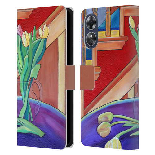 Jody Wright Life Around Us Spring Tulips Leather Book Wallet Case Cover For OPPO A17
