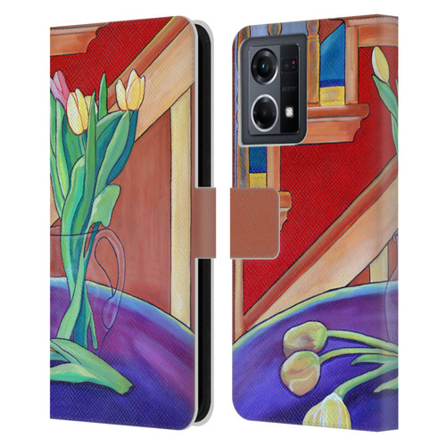Jody Wright Life Around Us Spring Tulips Leather Book Wallet Case Cover For OPPO Reno8 4G
