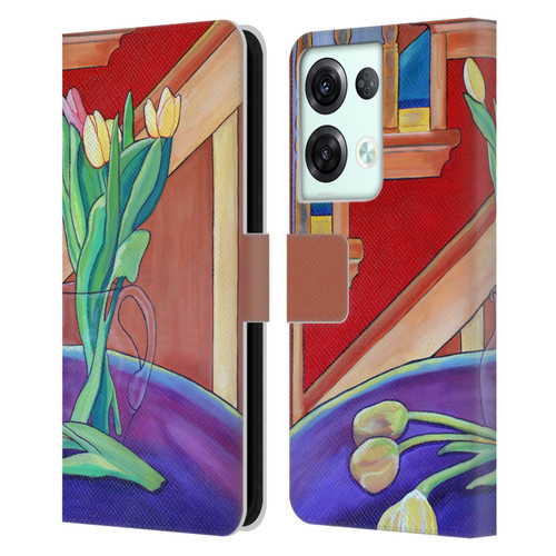Jody Wright Life Around Us Spring Tulips Leather Book Wallet Case Cover For OPPO Reno8 Pro