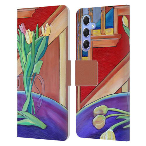 Jody Wright Life Around Us Spring Tulips Leather Book Wallet Case Cover For Samsung Galaxy A34 5G