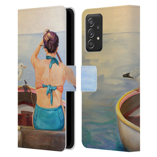 Jody Wright Life Around Us The Woman And Seagul Leather Book Wallet Case Cover For Samsung Galaxy A52 / A52s / 5G (2021)
