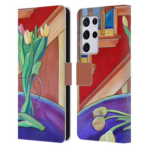 Jody Wright Life Around Us Spring Tulips Leather Book Wallet Case Cover For Samsung Galaxy S21 Ultra 5G