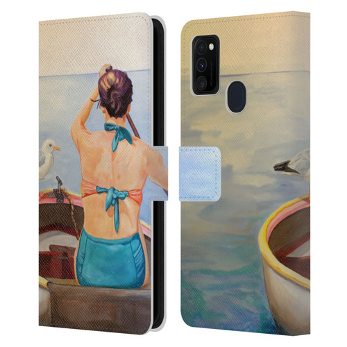 Jody Wright Life Around Us The Woman And Seagul Leather Book Wallet Case Cover For Samsung Galaxy M30s (2019)/M21 (2020)