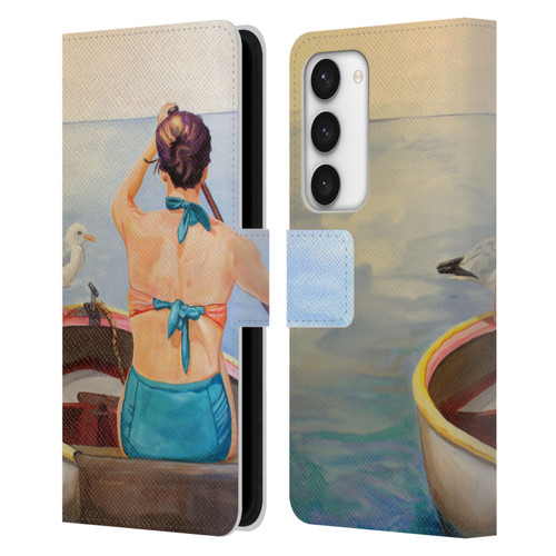 Jody Wright Life Around Us The Woman And Seagul Leather Book Wallet Case Cover For Samsung Galaxy S23 5G