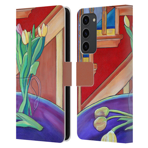 Jody Wright Life Around Us Spring Tulips Leather Book Wallet Case Cover For Samsung Galaxy S23+ 5G