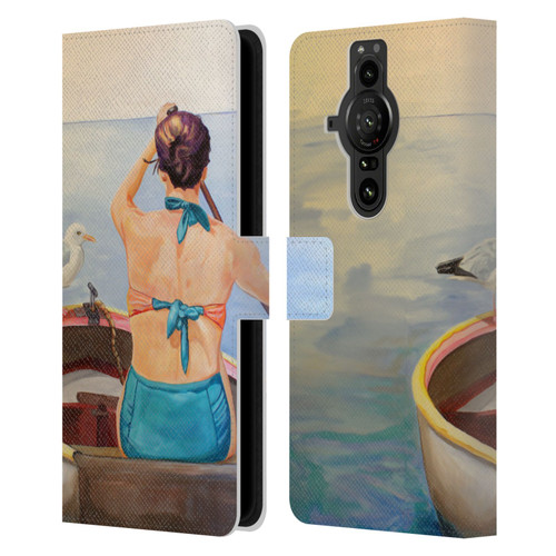 Jody Wright Life Around Us The Woman And Seagul Leather Book Wallet Case Cover For Sony Xperia Pro-I