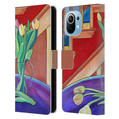 Jody Wright Life Around Us Spring Tulips Leather Book Wallet Case Cover For Xiaomi Mi 11