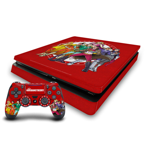 The Big Bang Theory Graphics Group Vinyl Sticker Skin Decal Cover for Sony PS4 Slim Console & Controller