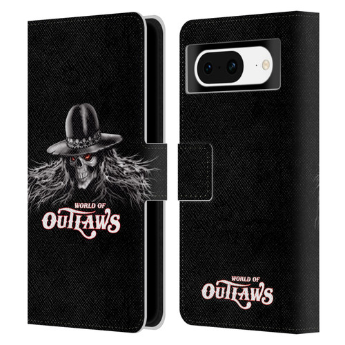 World of Outlaws Skull Rock Graphics Logo Leather Book Wallet Case Cover For Google Pixel 8
