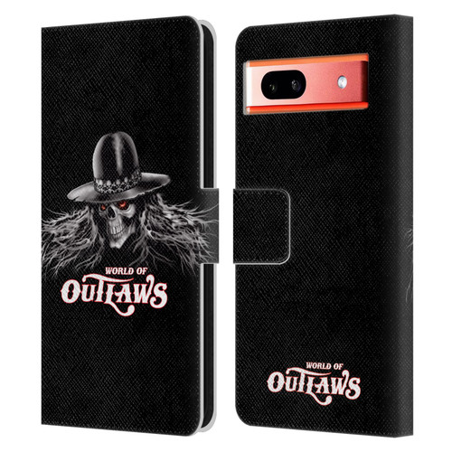 World of Outlaws Skull Rock Graphics Logo Leather Book Wallet Case Cover For Google Pixel 7a
