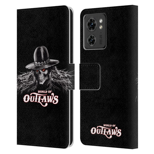 World of Outlaws Skull Rock Graphics Logo Leather Book Wallet Case Cover For Motorola Moto Edge 40