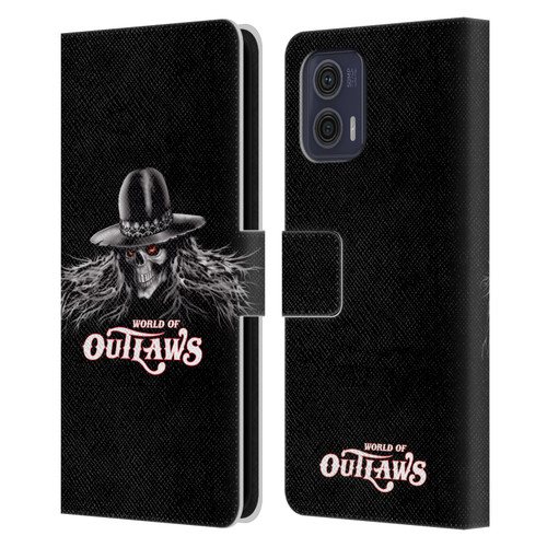 World of Outlaws Skull Rock Graphics Logo Leather Book Wallet Case Cover For Motorola Moto G73 5G