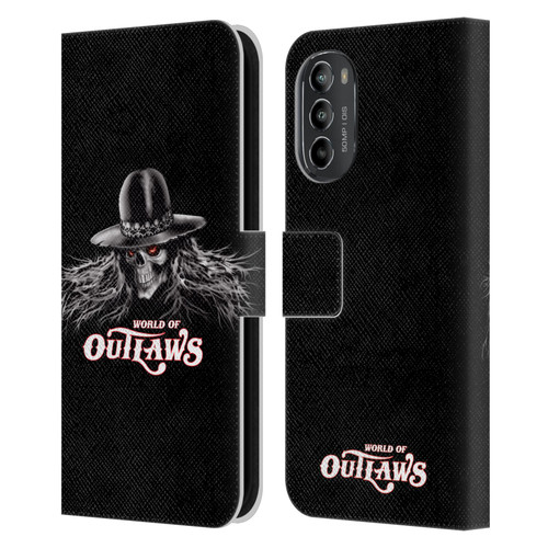World of Outlaws Skull Rock Graphics Logo Leather Book Wallet Case Cover For Motorola Moto G82 5G