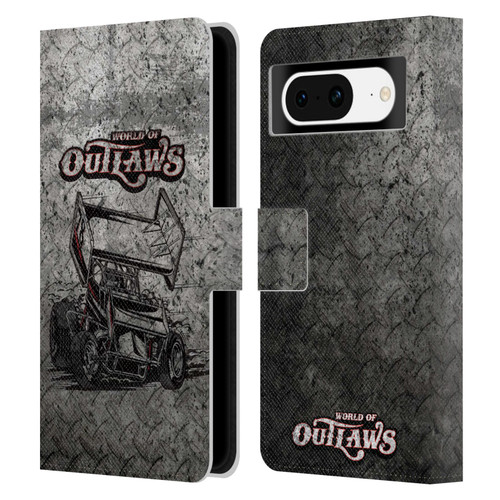 World of Outlaws Western Graphics Sprint Car Leather Book Wallet Case Cover For Google Pixel 8