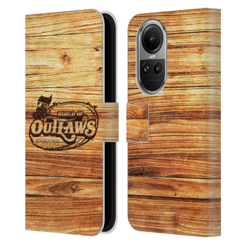 World of Outlaws Western Graphics Wood Logo Leather Book Wallet Case Cover For OPPO Reno10 5G / Reno10 Pro 5G