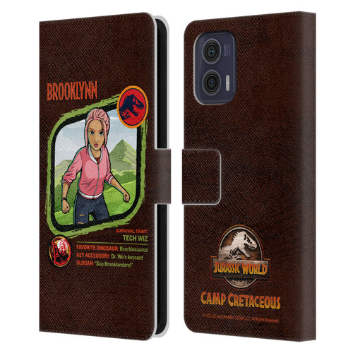 Jurassic World: Camp Cretaceous Character Art Brooklynn Leather Book Wallet Case Cover For Motorola Moto G73 5G